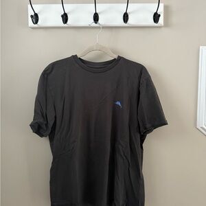 Tommy Bahama Black Tee with Blue Logo
